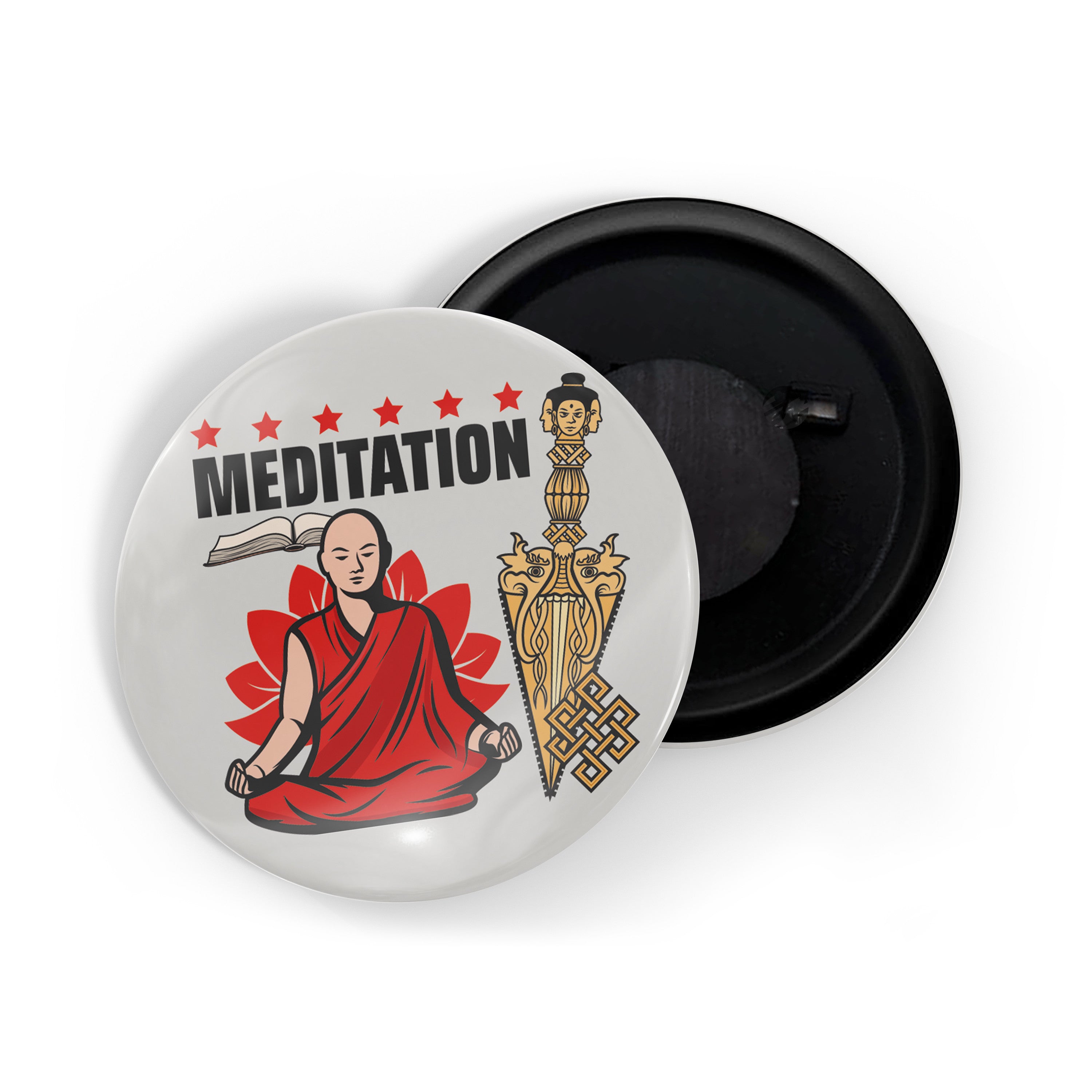 dhcrafts Fridge Magnet Multicolor Meditation Glossy Finish Design Pack of 1 (58mm)